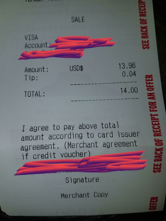 Got A $0.04 Tip Today