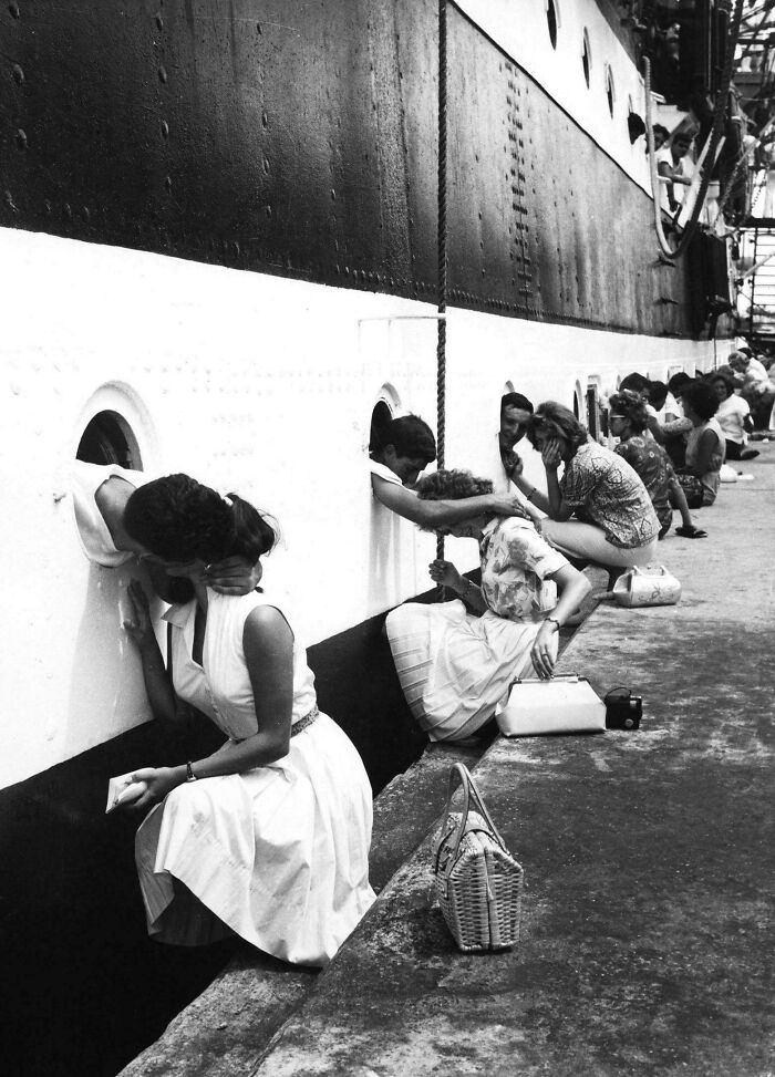 In 1963, Wives Say Goodbye To Their Loved Ones In The Navy