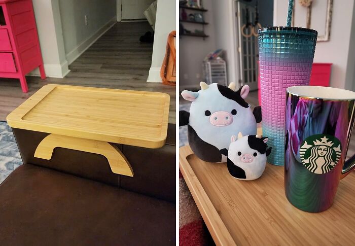 Couch Companion: Bamboo Sofa Clip-On Foldable Tray To Keep Everything At Arm’s Reach!
