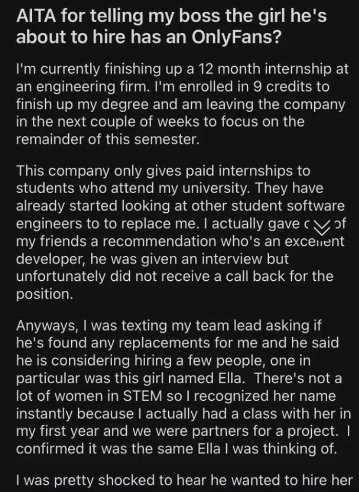 This Is Why You Don't Get An Onlyfans. Men That You Know Will Happily Buy The Nudes To Wank Over You, And Then Go On Right Ahead To Use That Fact To Stop You From Getting A Job. Male 'Feminists' Are Evil, Do Not Believe Them When They Say They Are Supportive Of 'Sex Workers'