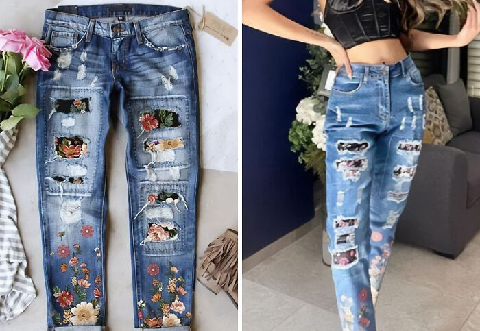 Elevate Your Denim Game With Jeans Featuring Floral Patches: Your Fresh Twist For A Stylish Wardrobe