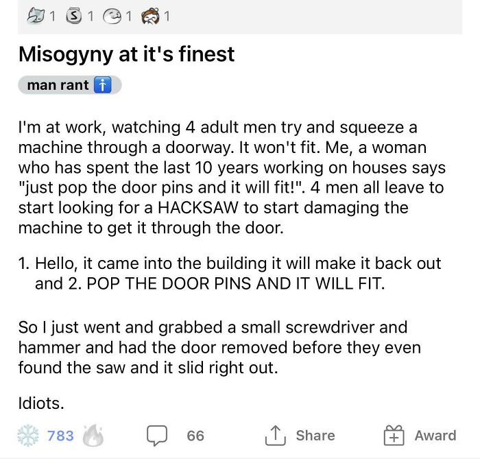 Misogyny At Its Finest. I Chortled