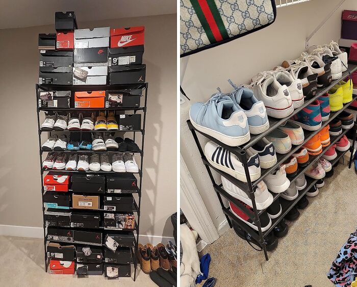Improve Your Shoe Game With This 9-Tier Shoe Rack, An Ultimate Shoe Fan's Paradise Featuring A Great Deal Of Hooks For Additional Storage!