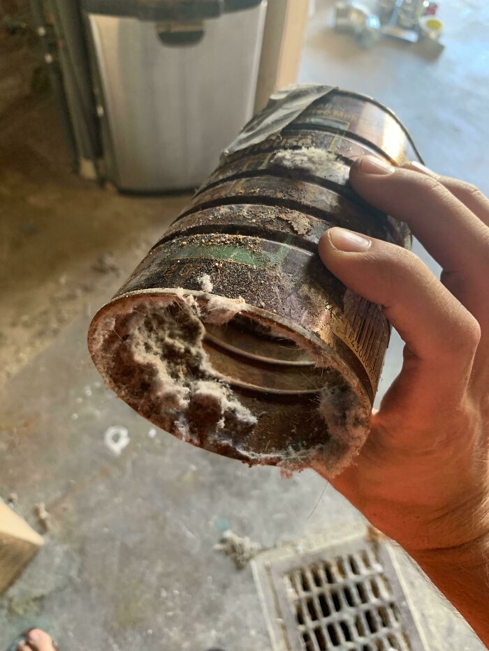 The Previous Owners Of My House Used A Coffee Can As A Piece Of Dryer Ductwork