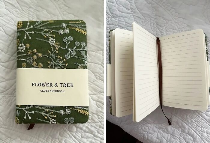 Whip Out This Cutie Pie Vintage Linen Cloth Pocket Book Whenever Inspiration Strikes - Perfect For Artsy Friends On The Move!