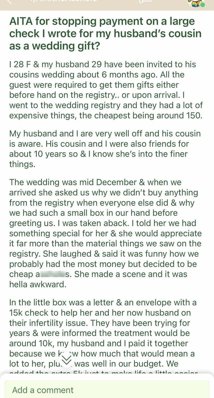 Greedy A** Rude Bride. I’d Be Cancelling That Cheque Too