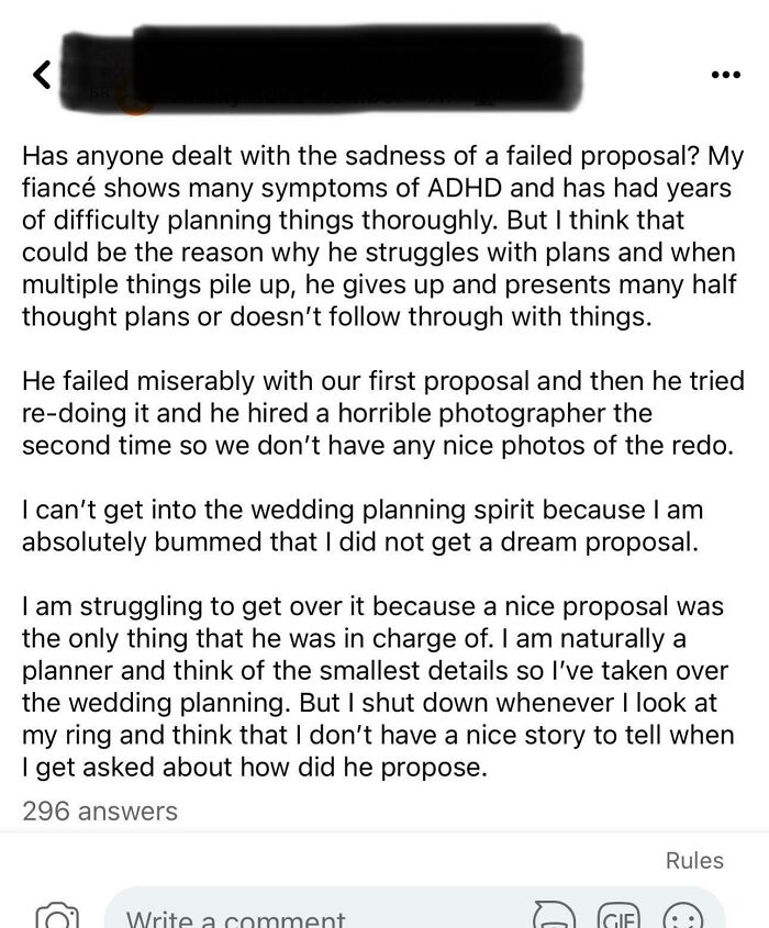 Future Bride Not Happy With Her Proposal