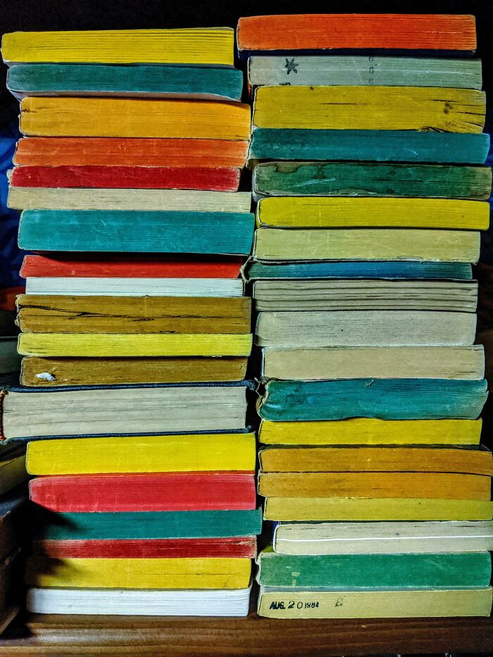 I Was Rearranging My Old Paper Backs The Other Day And Noticed The Beautiful Colors Of The Paper