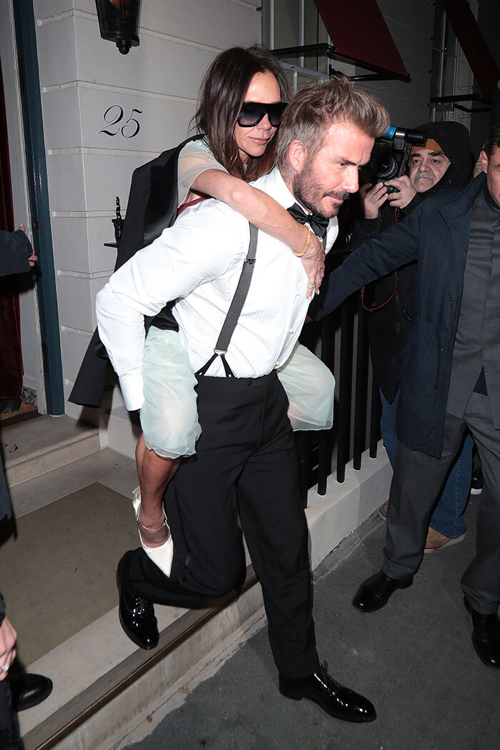 Victoria Beckham Parties Away With Spice Girls And Ends The Night On David Beckham&rsquo;s Back