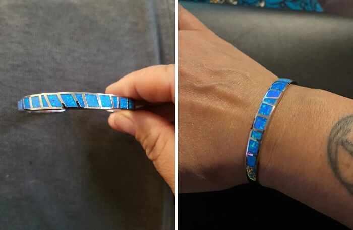 Elevate Your Style Game With The Chic Blue Vintage Classic Cuff Bangle