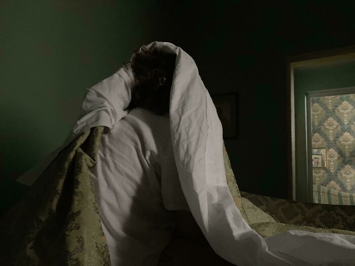 My GF Has A Tendency To Fall Asleep While Sitting Up And Did So The Other Day While Still Draped In A Sheet