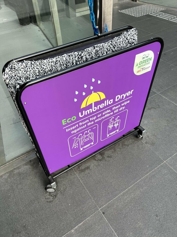 Spotted In Singapore: A Way To Dry Your Umbrella Instead Of Using A Single-Use Bag Each Time