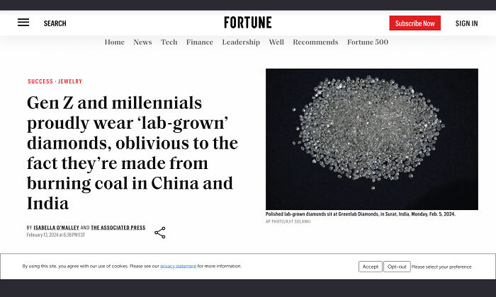 Oh I Guess Natural Diamonds Are Great For The Environment