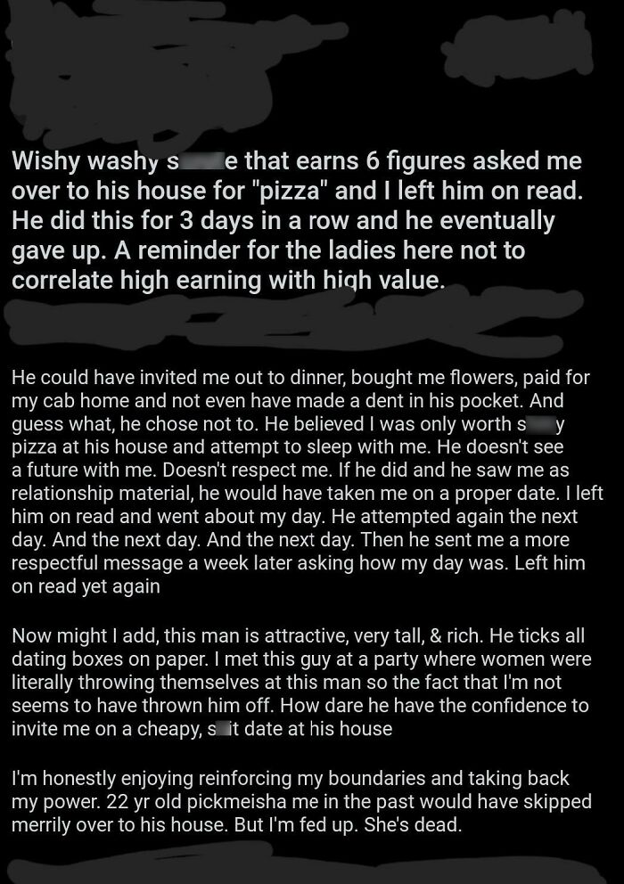 Going To His House Is Disrespectful To Her Beauty, And Sh**ty Pizza? Blasphemy!