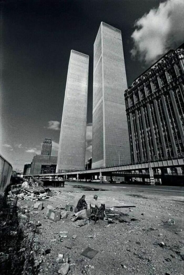 El World Trade Center recién construido en 1973