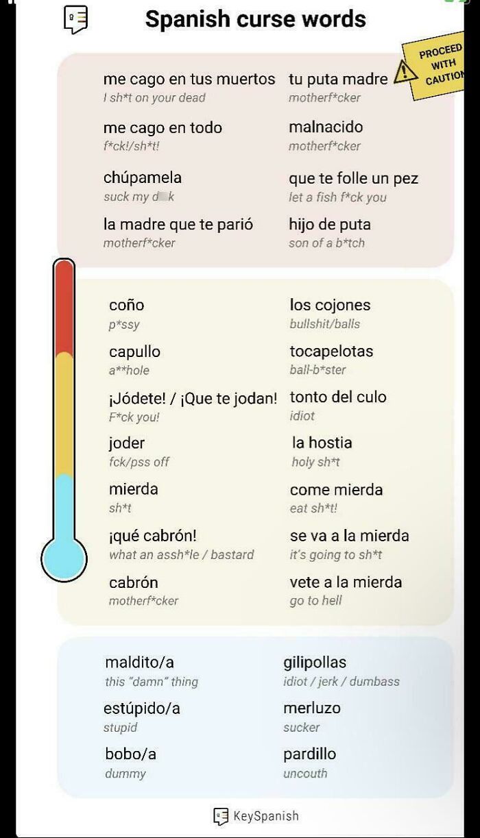 A Cool Guide To Different Levels Of Spanish Curse Words