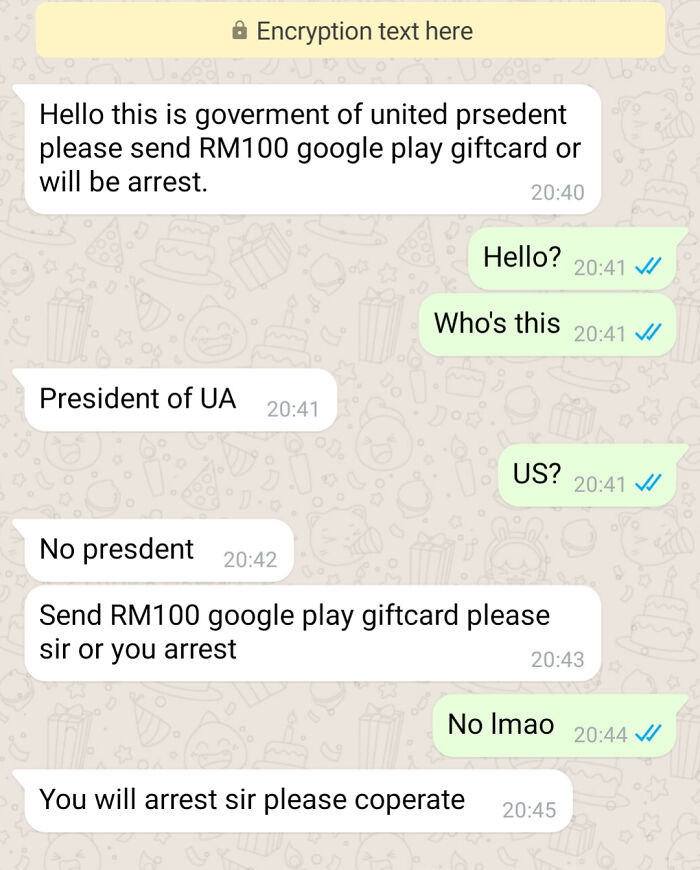No Presdent