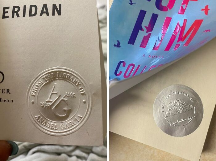 Floral Kiss On Every Page - Make Your Mark With A Custom Library Stamp!