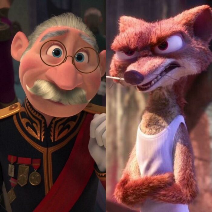 In Frozen(2013) The Duke Of Weselton Is Mistakenly Called Weaseltown. In Zootopia(2016) Duke Weaselton Is Mistakenly Called Weselton. Both Were Voiced By Alan Tudyk