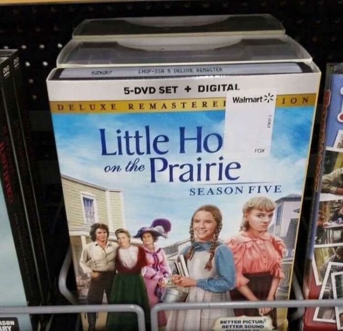 Little House on the Prairie DVD mistakenly labeled, illustrating job fail humor.