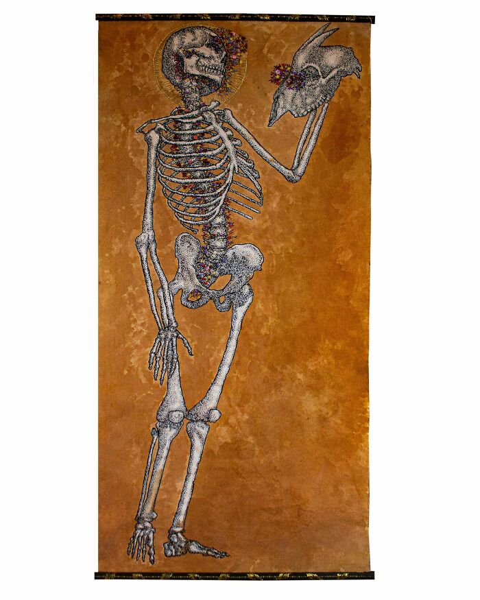 As Promised, My Life-Sized Skeleton Embroidery Finished!