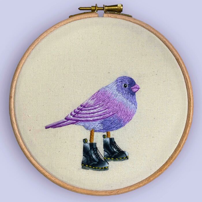 Purple Birdie In Boots! One Of My Most Recent Projects
