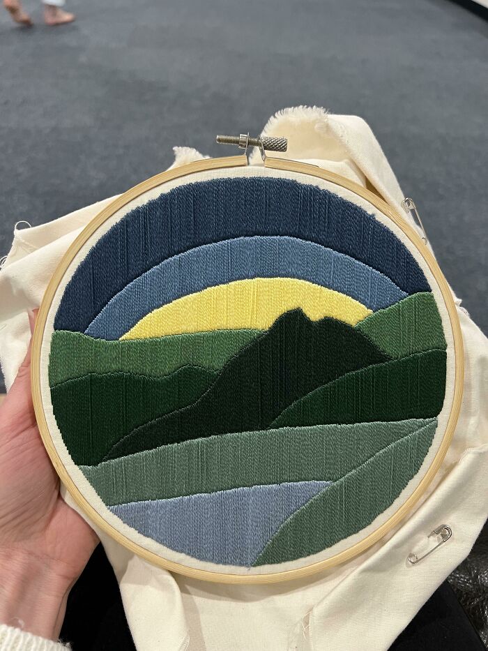 I’ve Accepted My Inability To Keep Consistent Tension, But My Husband Couldn’t Tell The Light Blue Is Supposed To Be Water. Ugh. What Should I Do Differently?