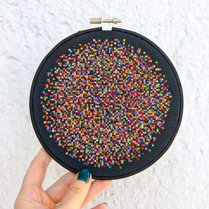 Cross Stitch Project From Leftover Threads 🪡🧵♻️🌈