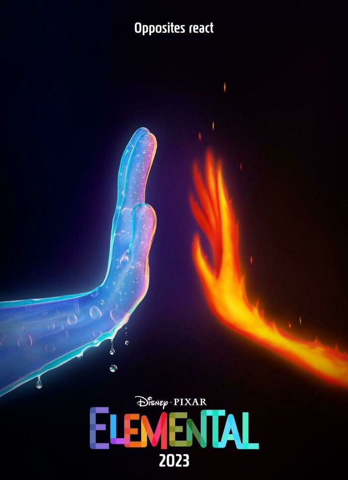 In Pixar’s Elemental (2023), Two Opposites Have To Go A Journey Together And Annoy One Another But Then Develop A Bond. Then There’s A Misunderstanding Before The Third Act And They Get Mad And Separate. Then Realize They Love One Another And Rescue Each Other At The End. Just A Guess