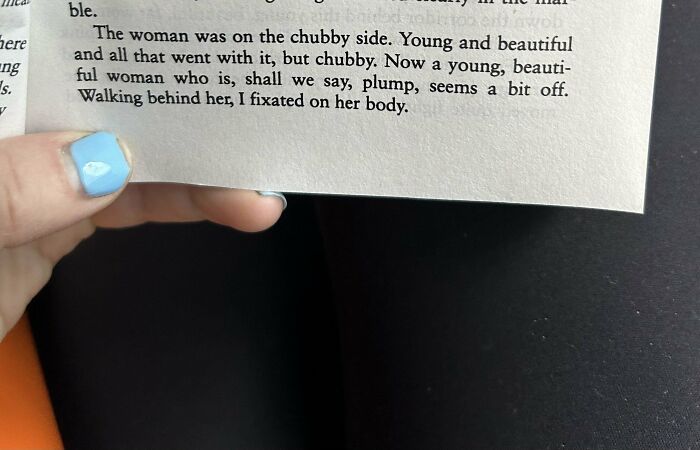 Excerpt from a book showing male authors describing women as chubby and plump, illustrating misconceptions about women.