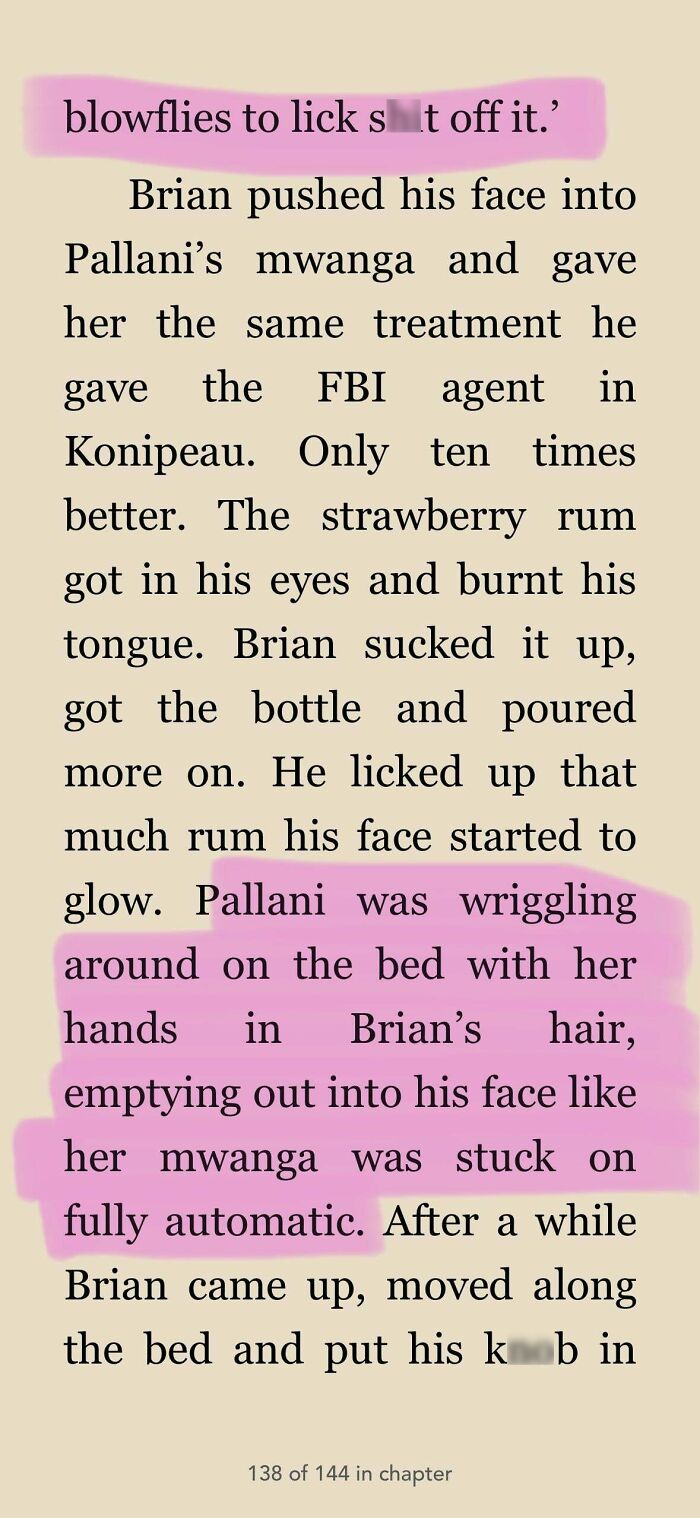 Excerpt from a book highlighting male authors' inaccurate portrayals of women with explicit content and confusing details.