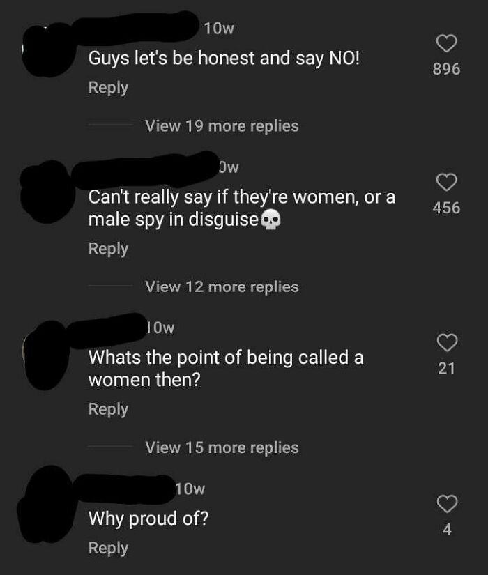 Misogynists facing backlash in comments section, receiving a much-needed reality check from online users.