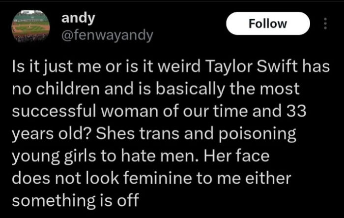 Screenshot of a misogynistic tweet targeting a female celebrity, illustrating misogynists facing a reality check.