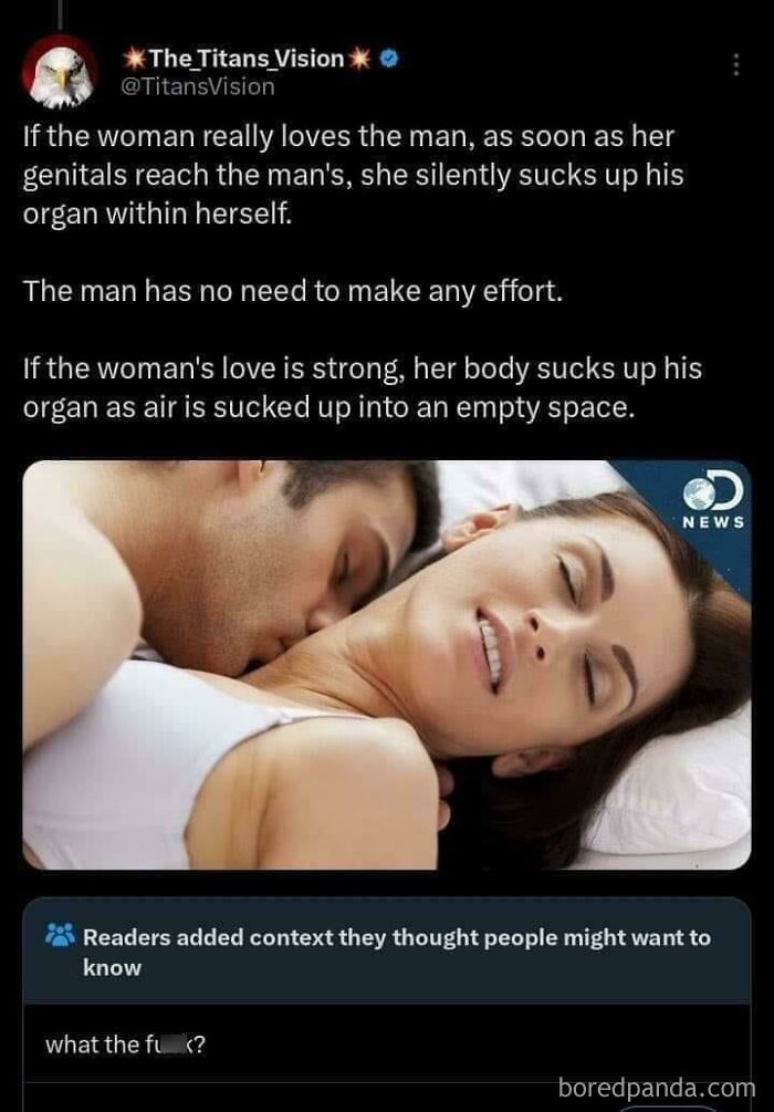 Screenshot of a controversial tweet on misogyny with a couple in an intimate setting, highlighting a reality check on expectations.