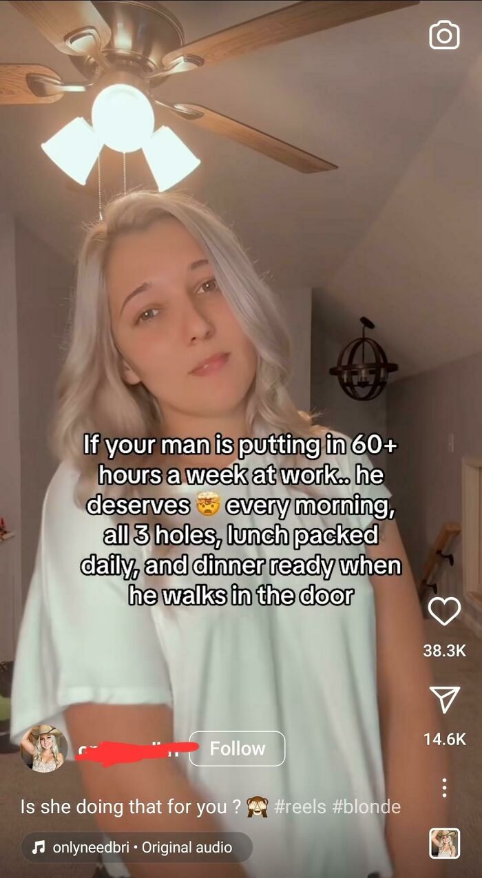 Young woman delivering a blunt message on misogynists and reality checks in a casual indoor setting.