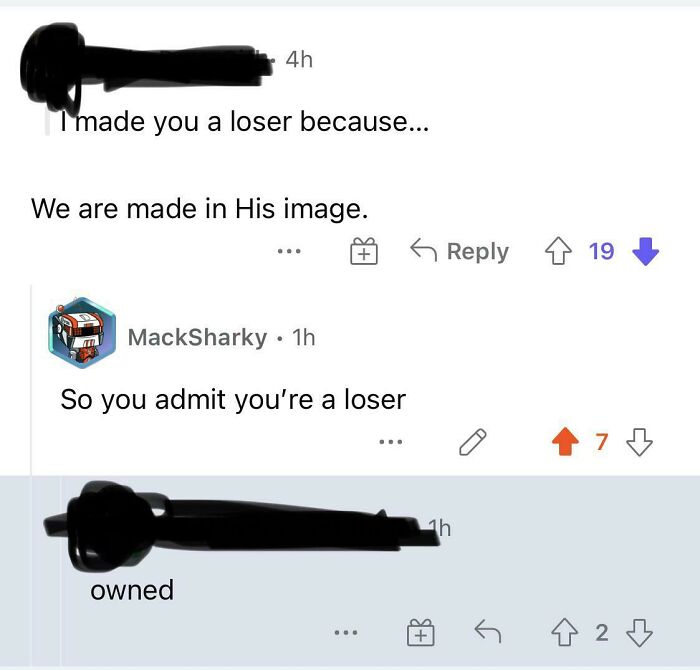 A witty comeback reply thread on social media, showcasing clever responses.
