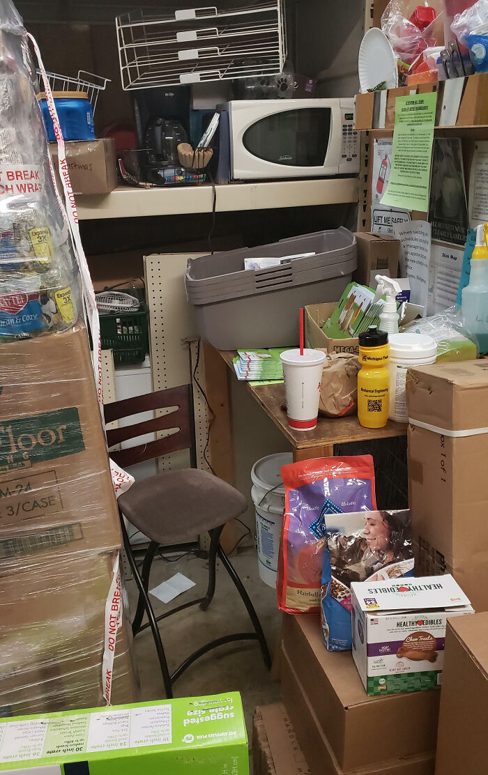 I Got Transferred To A New Location At Work. This Is My New "Break Room"