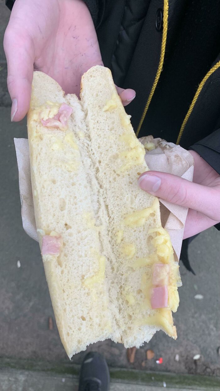 A Lovely Cheese And Bacon Baguette From My School’s Canteen. I'm From The UK