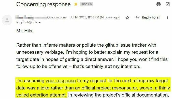 A Profit Driven Company Is Making Demands From A Free Open Source Project