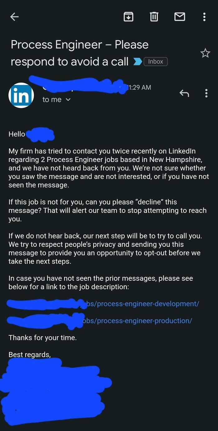 Is It Just Me Or Is This Recruiter Borderline Threatening Me?