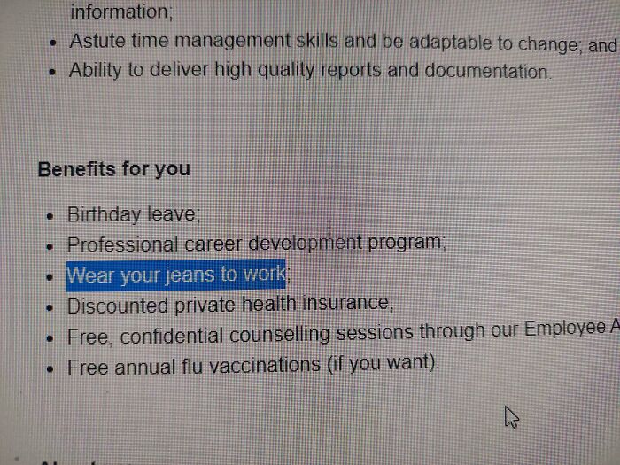 Who Needs Pay And Sick Leave? I Can Wear My Jeans To Work!