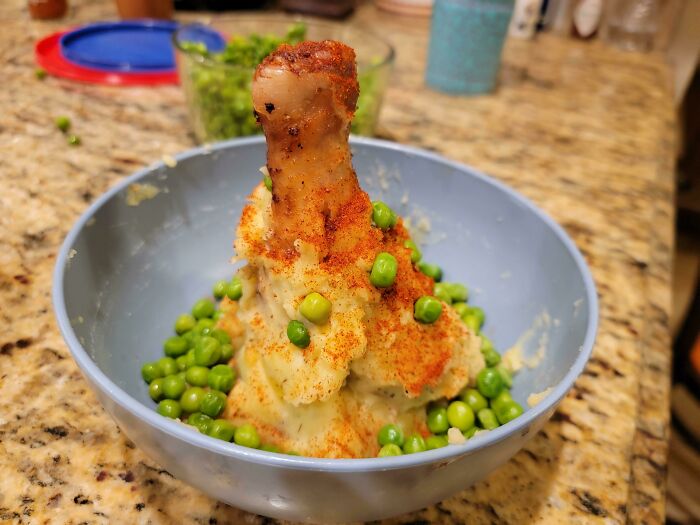 My Son And I Made A Chicken Leg Volcano