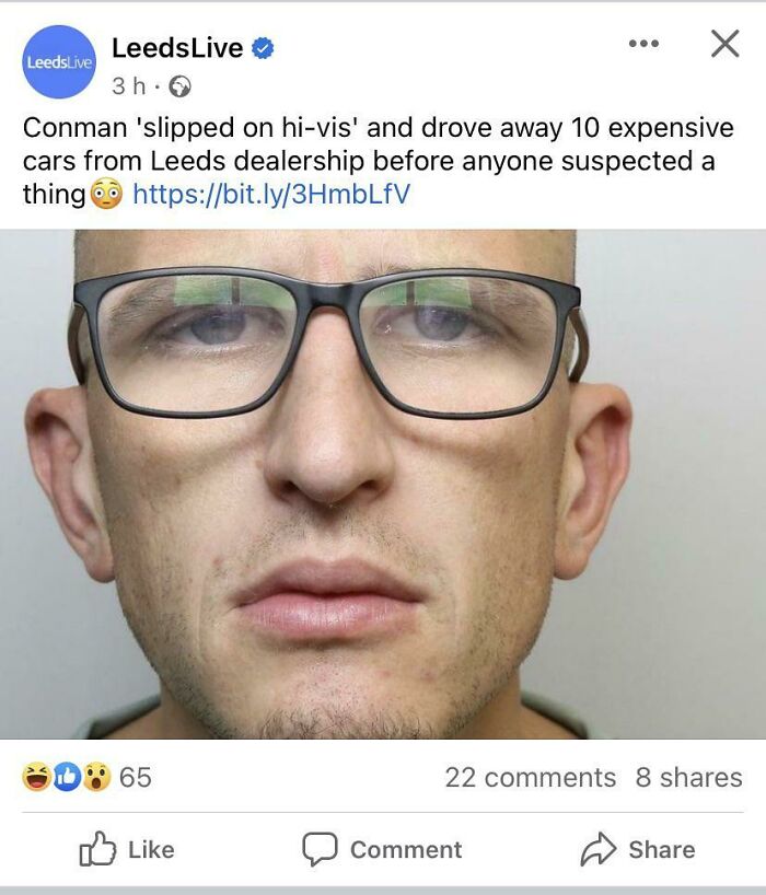 Man wearing glasses involved in system-cheating incident, as reported by LeedsLive.