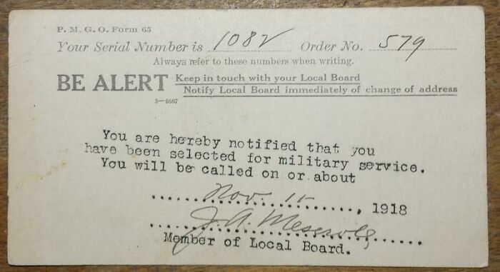 What A Day To Be Drafted Into WWI