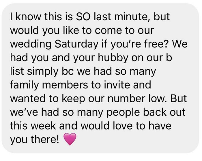 Boyyyy, I Ain’t Ever. Thursday At 4pm Invite For A Saturday Wedding 