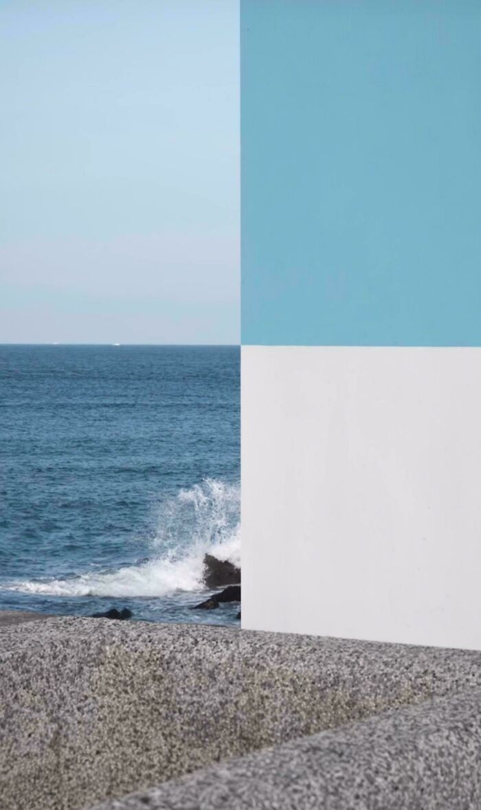 Bus Stop Next To The Sea