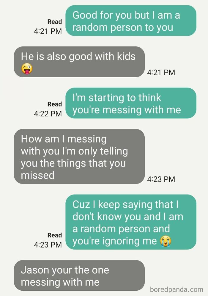 Confused exchange of wrong number texts with emojis, highlighting humorous miscommunication.