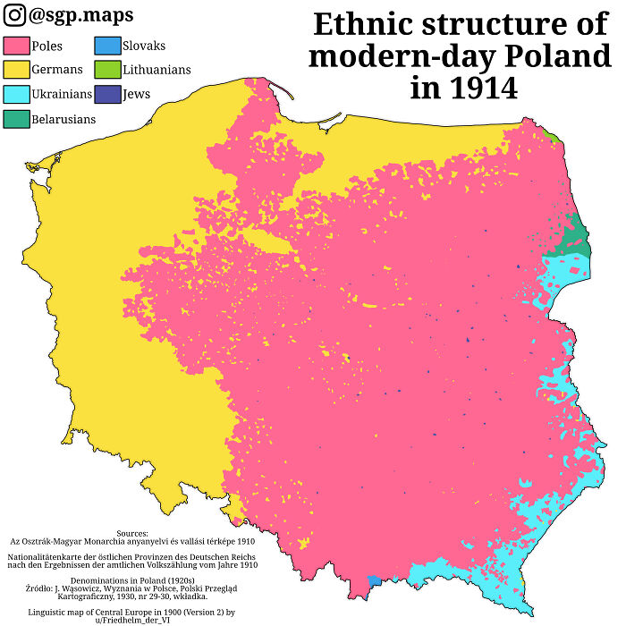 Ethnic Map Of Poland 1914