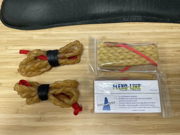 My Flexo-Line Travel Clothesline After 18 Years Across 55 Countries. Finally Needed To Be Replaced Due To Common Rubber Deterioration