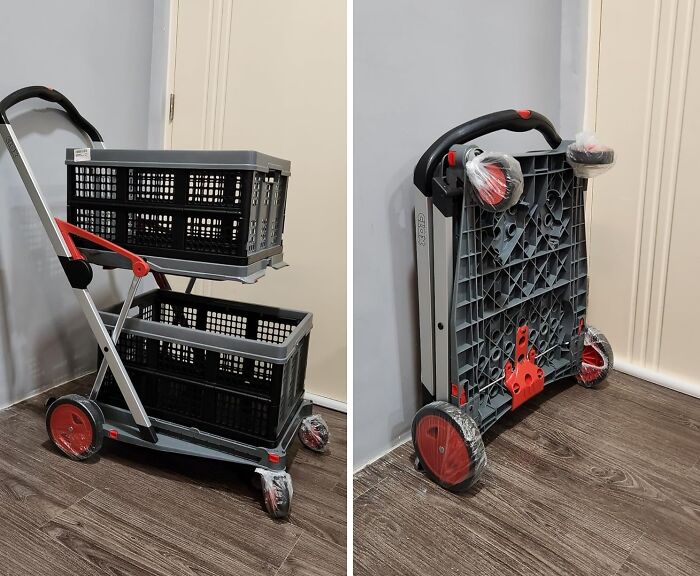 Forget About The Struggle Of Bringing In All The Groceries In One Go Thanks To This Handy Dandy Collapsible Cart From Clax's 
